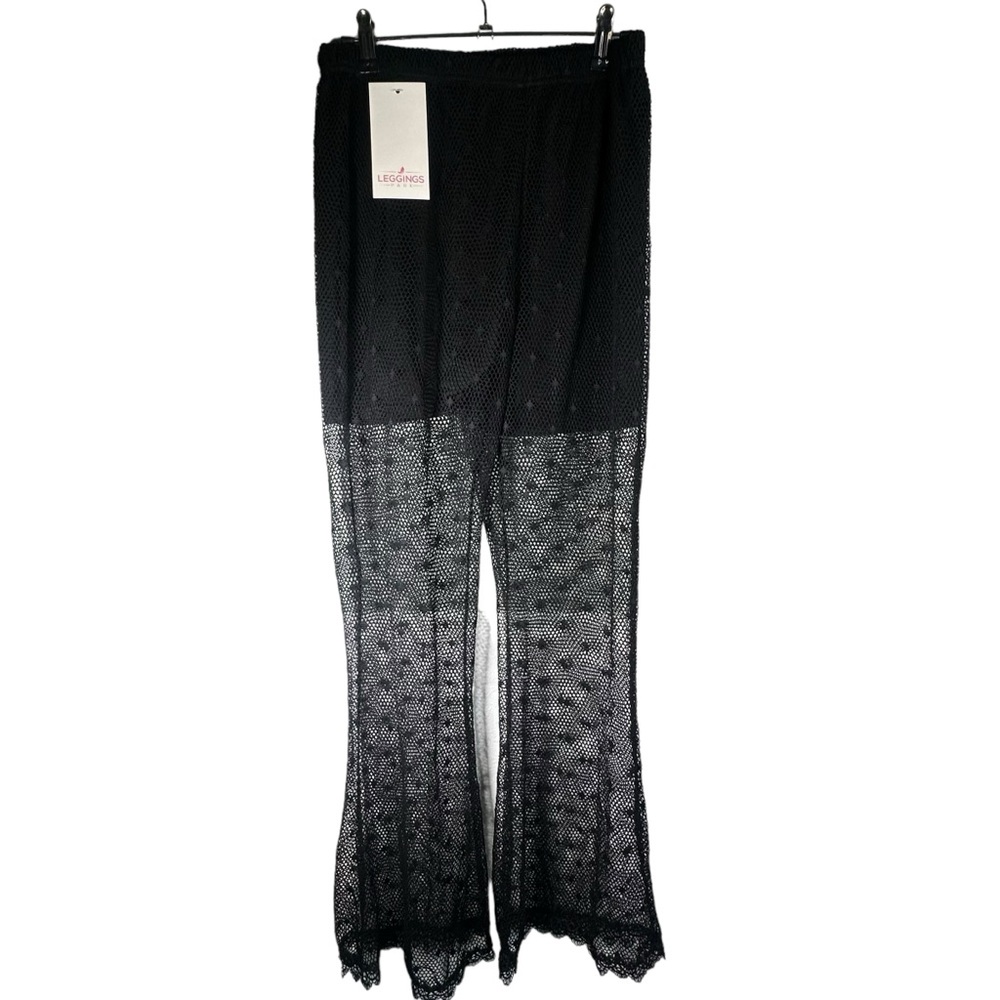 Leggings Park Black Lace Mesh Pants Plus Size OS NWT